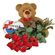 red roses with teddy and chocolates. Sharjah